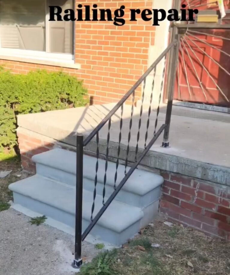 Porch rail installation (after)